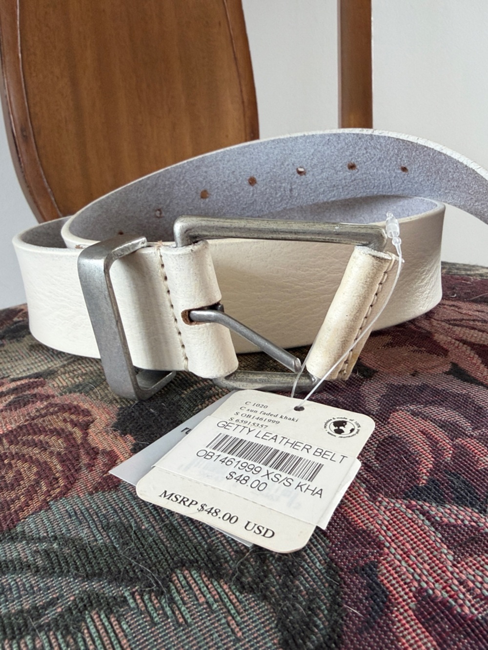 We The Free Off-white Leather Belt NWT!